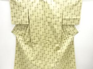 未使用品　絣柄織り出し手織り節紬単衣着物